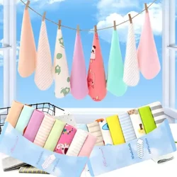 8pcs/set Tywelion Cotwm Babanod Babanod Newydd-anedig 21cm Sgwâr Poer Tywel Nyrsio Babanod Bechgyn Merched Bechgyn Golchi Cloth Cloth Wipes
