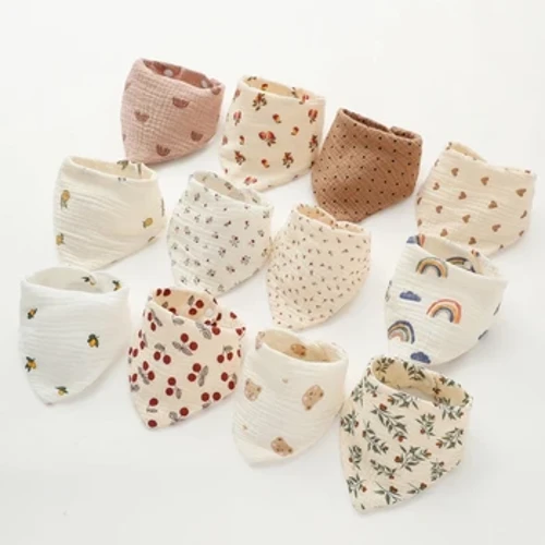 Yếm Ăn Cho Bé Dây Muslin Chảy Nước Dãi Yếm Dành Cho Trẻ Sơ Sinh 0-1Year Bé Mọc Răng Làm Dịu Khăn Thấm Hút Cao Thời Trang Họa Tiết Hoa Yếm trang Sức Giọt