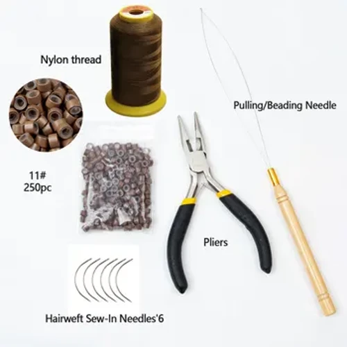Amathuluzi okunweba izinwele ze-Microlink I-Micro Rings Link 503030 Izesekeli Zokunweba Izinwele 250pcs Silicone Micro Tube Beads Micro Link