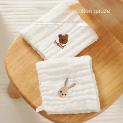 Serviettes de salive en coton brodées pour bébé, 6 couches, lingettes pour le visage et les mains, bavoir pour nouveau-né, mouchoir pour enfants en bas âge, gant de toilette doux, tissu à roter