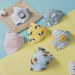 Asciugamano triangolare in cotone per bambini Bavaglino per bambini Asciugamano per saliva in cotone fronte-retro Anti sporco Assorbimento d'acqua Bavaglino per bavaglino Tasca per saliva
