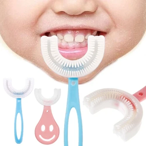 Bàn chải đánh răng trẻ em trẻ em 360 độ hình chữ U Bàn chải đánh răng trẻ em Bàn chải Silicone Kids Chăm sóc miệng Chăm sóc miệng