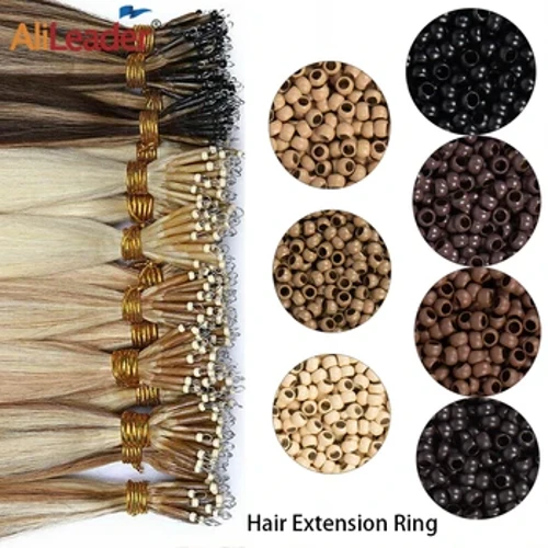 1000 kpl Nano Micro Links Sormukset Hiuspidennykset Helmet Nano Kuparisormukset Ihmisten Hiusten pidennykseen 2,5*1,5*2Mm Nano Hair Ring Helmet
