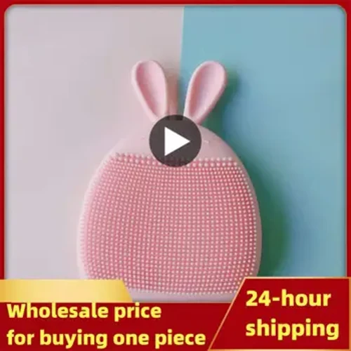 Brosse de Massage du cuir chevelu pour bébé, multifonction, lapin de dessin animé, brosse de nettoyage du visage, brosse de douche en Silicone, peigne, outil de soins