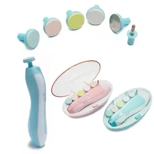 6 an 1 Sécherheet Cutter Clipper fir Zéiwen Fanger Baby Nagel Trimmer Elektresch Nee Sharp Claws Hurt Neigebueren Nagel Datei Kit Maniküre Set