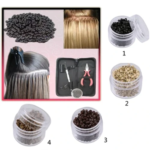 500 Chiếc 5 Mm Silicon Lót Micro Hạt, Micro Liên Kết Nhẫn Ống Đính Hạt Dành Cho Tóc
