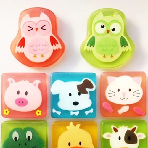 Savon fait main en forme d'animal de dessin animé, savon nettoyant fait à la main pour enfants, pour le bain, lavage des mains, huile essentielle, savon pour bébé, forme animale