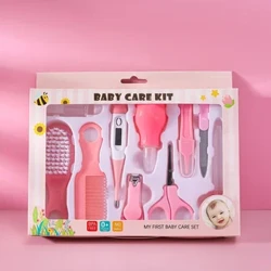 10-delige set Babyverzorgingsset Baby-nagelknipper Thermometer Tandenborstel Verzorgingsgereedschap Kam en borstel