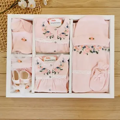 Sitilin Baby Girl Natural Lux Cross-Stitch Hospital Outlet Newborn Defne Seife Top 10 Stéck Set