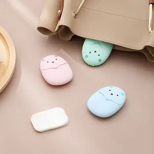 50 Stéck / Këscht Wegwerf Boxed Pabeier Seef Rees Portable Handwäsch Këscht Halt Kanner propper Parfuméiert Slice Sheets Mini Seefpapier