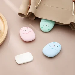 50 Cái/hộp Dùng Một Lần Đóng Hộp Xà Phòng Giấy Du Lịch Hộp Rửa Tay Di Động Giữ Trẻ Sạch Sẽ Thơm Lát Tờ Giấy Xà Phòng Mini