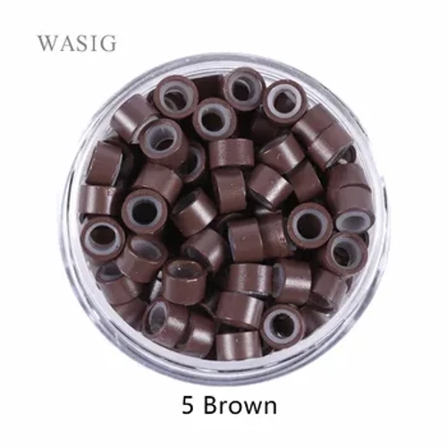 1000 Pcs/Pack 5.0 Silicon Linned Micro Links Rings Beads Hoer Feather Extensions 9 Faarwen fakultativ