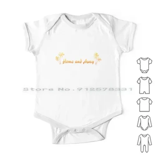 Retro Home And Away Logo Bayi Baru Lahir Pakaian Rompers Katun Jumpsuits Tangan Opera Sabun Australia Tujuh Kangaroo Point Anyar