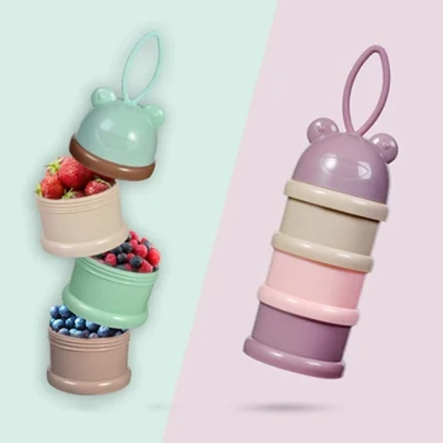 Hộp đựng sữa công thức hoạt hình 3 lớp dành cho du lịch di động - Hộp đựng bột ngũ cốc thiết yếu