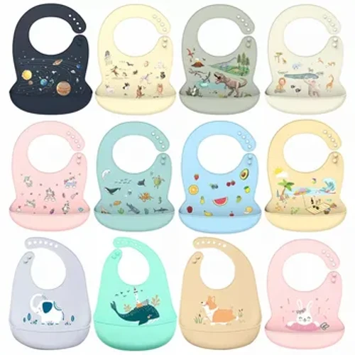 Babero de silicona para bebé, Baberos impermeables con forma de plátano para Saliva, delantales comestibles suaves para alimentación de recién nacidos con dibujos animados, bufanda ajustable para eructar para bebé