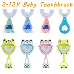 U-Shaped Toothbrush ng mga Bata na 360 Degree Mga Teeth ng mga Bata sa Oral Care Cleaning Brush Soft Silicone Toothbrush Teether Baby Items