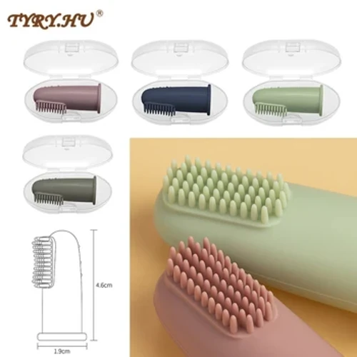 Scuab Fiacla Leanbh Méar Bog BPA Silicone Saor in Aisce Fiacla Naíonán Fiacla Scuab Glan Bia Grád Silicone Cúram Sláinte Béil do Leanbh