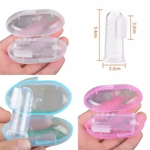 Dễ Thương Cho Bé Ngón Tay Bàn Chải Đánh Răng Có Hộp Trẻ Em Răng Rõ Ràng Massage Silicon Mềm Mại Cho Trẻ Sơ Sinh Cao Su Bàn Chải Làm Sạch Máy Mát Xa Bộ
