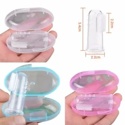 Dễ Thương Cho Bé Ngón Tay Bàn Chải Đánh Răng Có Hộp Trẻ Em Răng Rõ Ràng Massage Silicon Mềm Mại Cho Trẻ Sơ Sinh Cao Su Bàn Chải Làm Sạch Máy Mát Xa Bộ