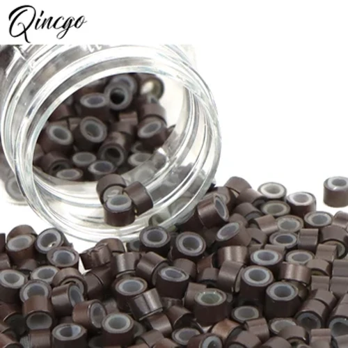 I-Silicone Micro Link Rings Ubuhlalu Be-Silicone-lined 200Pcs Izixhumanisi Ezivamile Ezincane Zokunweba Izinwele Intonga Ithiphu Izinwele Izinwele Ezimncane