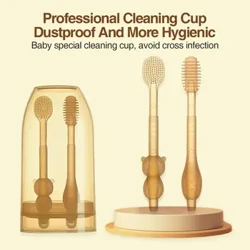 Bé Bàn Chải Đánh Răng Lông Mềm Silicone Bàn Chải Lưỡi Trẻ Sơ Sinh Cho Bé Chăm Sóc Răng Miệng Bàn Chải Đánh Răng Huấn Luyện Răng Bàn Chải Có Nắp BPA Free