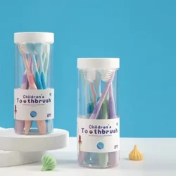 8 KINDER-Eimer Weiche Borstenzahnbürsten, Rutschfester Griff, Ultra Dichte Weiche Borstenzahnbürsten, Alter 2 bis 8