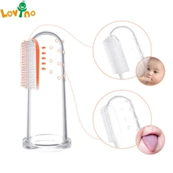 Brosse à dents en Silicone souple et sûre pour bébé, brosse à dents transparente pour enfants, nettoyage en caoutchouc, articles pour nouveau-nés