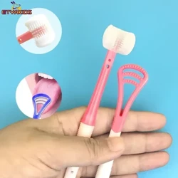 Nei Silikon Nano Pinsel Oral Care Sécherheet 3 Säit Zänn Pinsel Oral Health Cleaner Dental Clean Zännbürk fir Kanner Baby Kanner