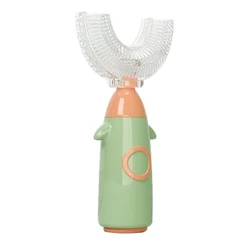 Cartoon Handheld 360 Degree U-shaped Baby Toothbrushes Soft Silicone Teeth Brushes Kids Teeth Cleaner Oral Care Cleaning Tool