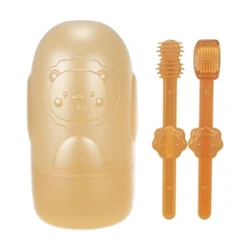 Kids First Toothbrush Set Infant-to-Toddler Toothbrush with Dust Cover Baby Massaging Toothbrush Soft Tongue Brush Gift