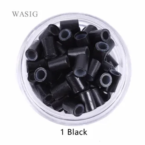 500pcs 4.5mm Lined Silicone Copper Tubes Microlinks Loop Rings Hair Beads para sa Human Hair Extensions Braids Tools