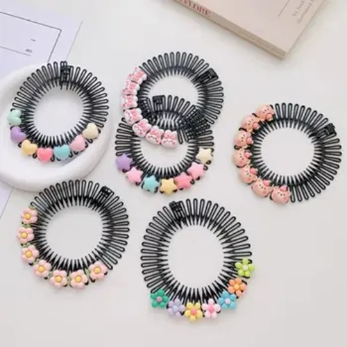 Izingane Umbuthano Ogcwele Ukwelula Ikamu Amazinyo Ibhande Lekhanda Lasentwasahlobo Amantombazane Angabonakali Ikamu Lamazinyo Izinwele Iziyingi I-Hairband Ama-Fixed Combs