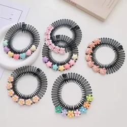 Mga Bata Buong Circle Stretch Comb Teeth Spring Headband Girls Invisible Comb Teeth Hair Circles Hairband Fixed Combs