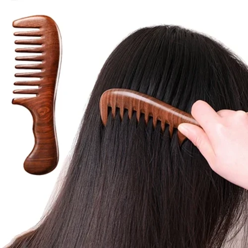 Doğal Sandal Ağacı Saç Tarak Anti-Statik Ahşap Tarak Masaj Uzun Geniş Diş Detangle Sandal Ağacı Tarak Saç Bakımı Ev Hediye