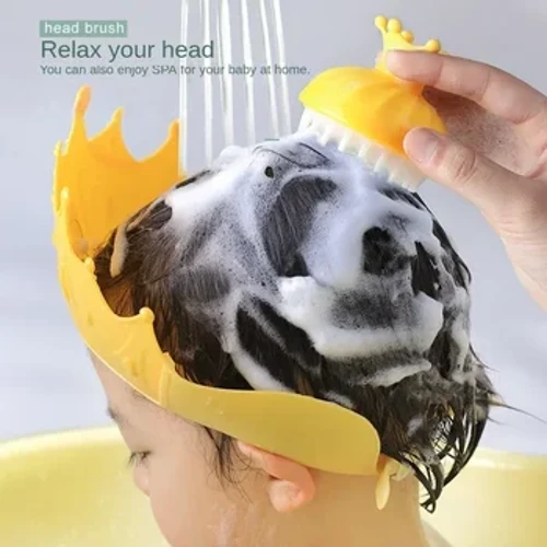 Brosse de bain en Silicone pour bébé, mignon, nettoyage des graisses de la tête fœtale, peigne pour cheveux doux du nouveau-né, masseur de tête, accessoire de soins pour bébé