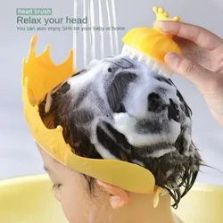 Brosse de bain en Silicone pour bébé, mignon, nettoyage des graisses de la tête fœtale, peigne pour cheveux doux du nouveau-né, masseur de tête, accessoire de soins pour bébé