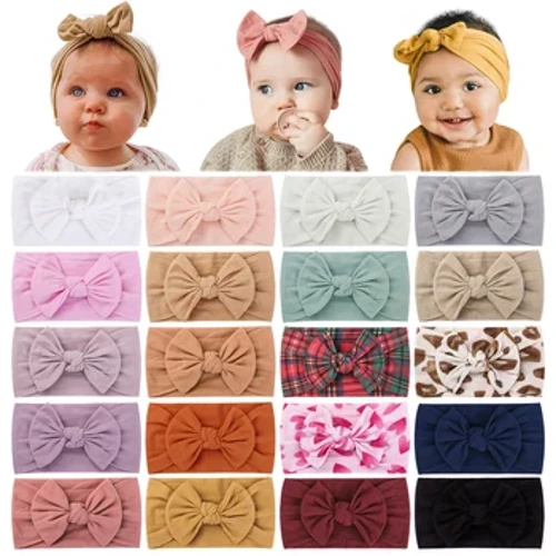 1Pc Headband Baban Meddal Sgarff Pen Babanod Newydd-anedig Lliw Solid Tei Penwisgoedd Di-niweidiol Affeithwyr Gwallt Babanod Cerdded Plant Bach