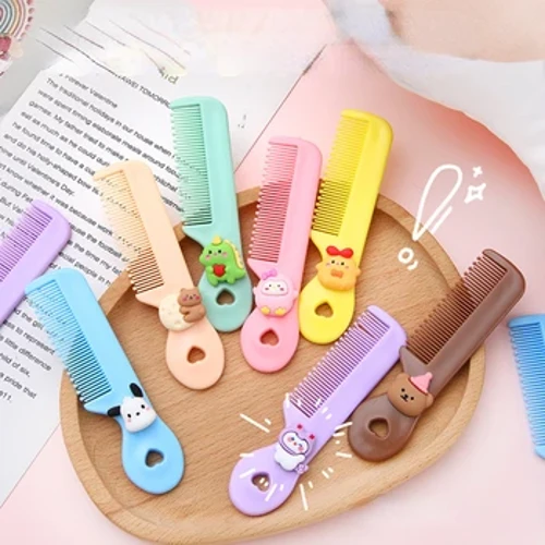 Lược Chải Tóc Tay Cầm Êm Hoạt Hình Bà Mẹ Và Trẻ Em Chăm Sóc Hàng Ngày Cho Bé Đầu Lược Di Động Màu Chăm Sóc Tóc Đầu Tròn lược