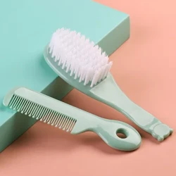 Ensemble brosse à cheveux et peigne pour bébé, brosse à cheveux pour enfants, poils en Nylon doux, capuchons de berceau, brosse à cheveux pour nourrissons en bas âge, Massage, livraison directe