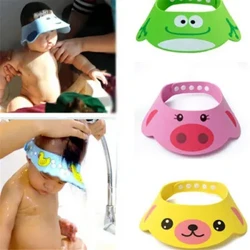 Chapéu de chuveiro de bebê ajustável, touca de banho para crianças pequenas, shampoo, proteção de cabelo, viseira direta para cuidados com o bebê
