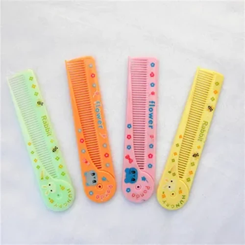 Pettine pieghevole simpatico cartone animato per bambini Pettine a coda appuntita portatile per bambini Ragazzi Ragazze Spazzole e pettine per la cura dei capelli del bambino