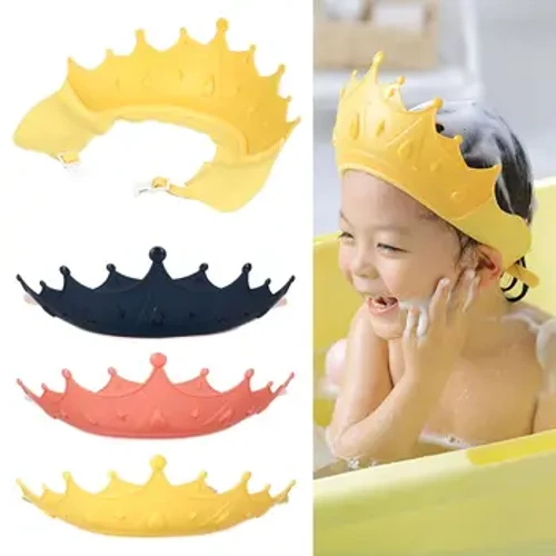 Touca ajustável para shampoo de bebê, proteção para os olhos e ouvidos, cabeça de chuveiro, capa de água para cuidados com o bebê, touca de banho para crianças de 0 a 6 anos