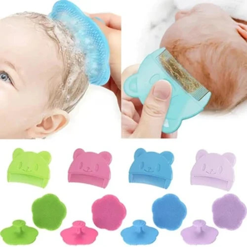 Accesorii pentru îngrijirea bebelușului Pieptene pentru grăsime pentru capul fetal Pieptene moale pentru baie pentru sugari Produse pentru curățarea părului nou-născutului Masaj de silicon pentru cap pentru sugari