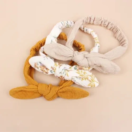 3 Pcs Bayi Katun Murni Telinga Kelinci Rambut Band Eropa dan Amerika Gadis Perawatan Pintu Busur Aksesoris Suit Ikat Kepala Anak