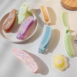 Draagbare Mini Anti-schroef Meisjes Activiteit Gym Haarborstel Make-up Verzorgingsgereedschap Leuke Cartoon Patroon Opvouwbare Massage Haarborstel Kam