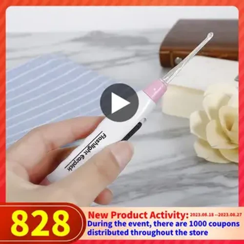 Novo limpador de ouvido com iluminação led, colher de cera de ouvido, lanterna limpa, cabo de escavação, seringa de ouvido para crianças e adultos, cuidados com o bebê