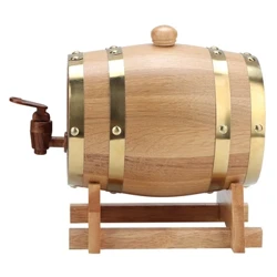 1.5L Şarap Fıçısı Vintage Meşe Ahşap Şarap Fıçı Fıçı Kovası Ev Demlemek Bira Aksesuarları