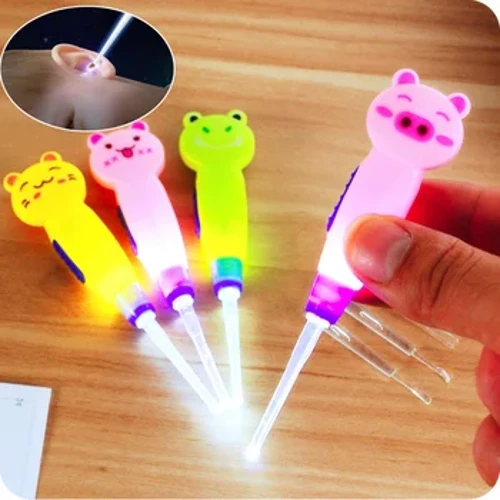 Pick pentru urechi pentru copii, lanternă cu LED pentru curățarea urechilor pentru bebeluși, pensetă pentru îndepărtarea ceară, desene luminoase, instrumente de curățare a urechilor pentru copii