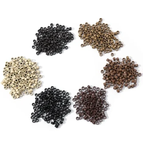 1000 Pcs 4mm Schrauwen Fuedem Réng Linken Perlen fir I Tipp Haarverlängerung Tools 6 Faarwen fakultativ