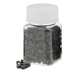 500 stk Hair Extension Silikone Foret Micro Ringe Perler Links Tubes Sort Brun Hair Extensions Farve Ring